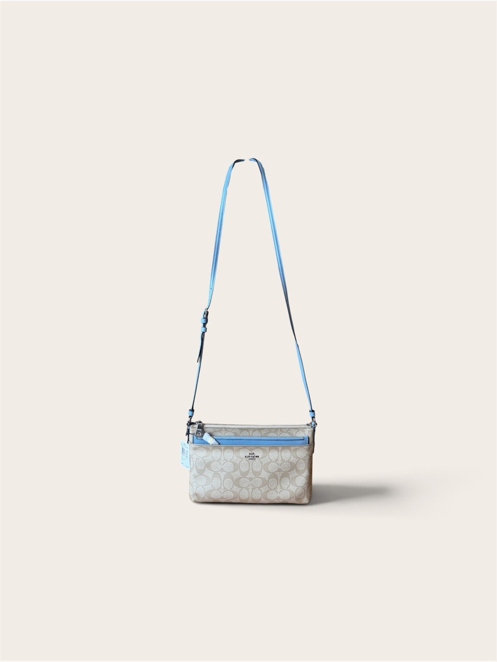 NWT! Coach Light Blue Signature Crossbody Bag